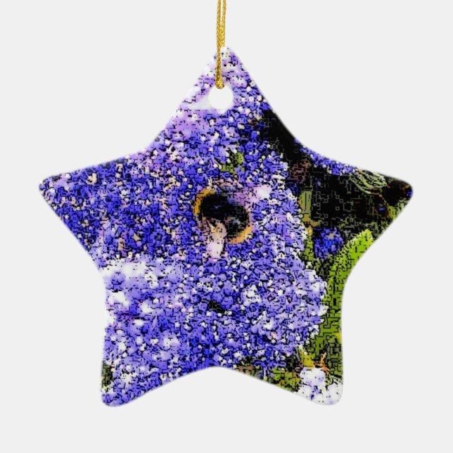 Ornamento De Cerâmica Ceanothus Bee Floral (Frente)