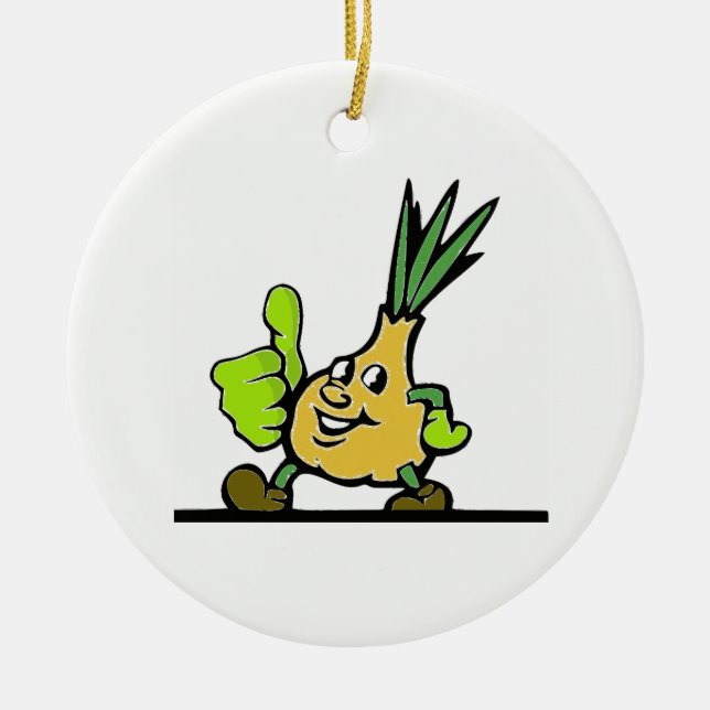 Ornamento De Cerâmica Cebola com polegares (Frente)