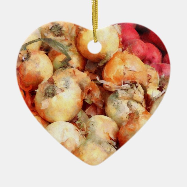 Ornamento De Cerâmica Cebolas Closeup (Frente)