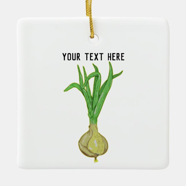 Ornamento De Cerâmica Cebolas em crescimento (Frente)
