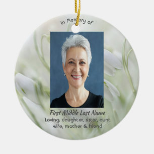 Ornamento De Cerâmica Celebração da Vida Flores de Neve
