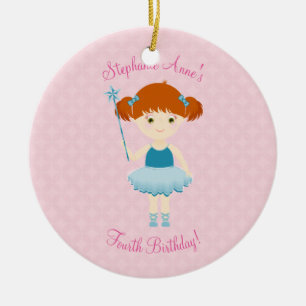 Ornamento De Cerâmica Celebração de Cupcake da Bela Bailarina