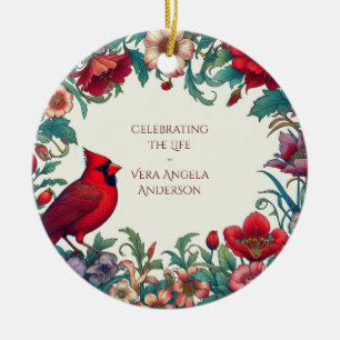 Ornamento De Cerâmica Celebração do Cardeal Vermelho da FOTO da Vida