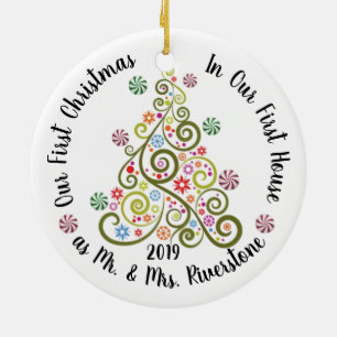 Ornamento De Cerâmica Celebrando o Natal e Chanucá