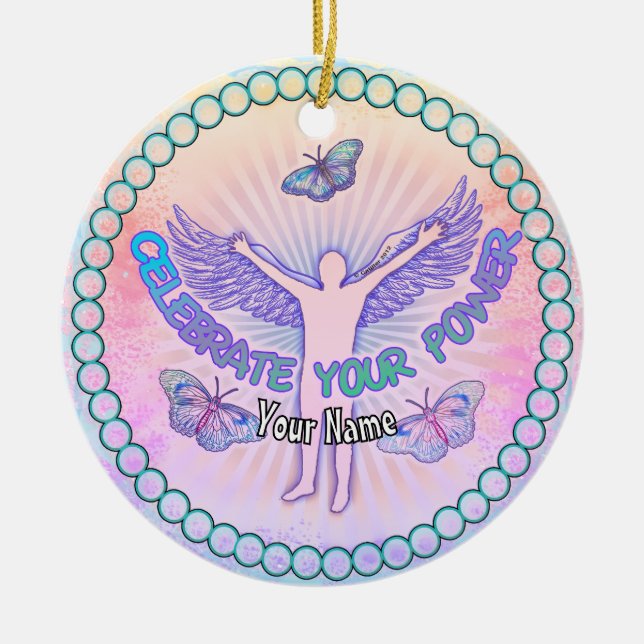 Ornamento De Cerâmica Celebre seu poder (Frente)