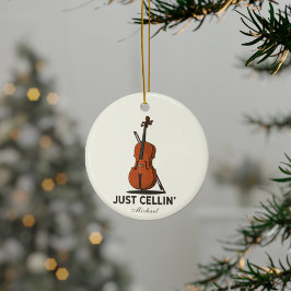 Ornamento De Cerâmica Cellist Performance Music Cello Personalizado Apen