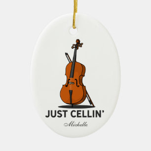Ornamento De Cerâmica Cellist Simplesmente Cellin Performance Music Pers