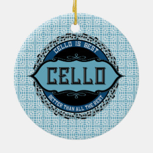 Ornamento De Cerâmica Cello Best Music Note Circle