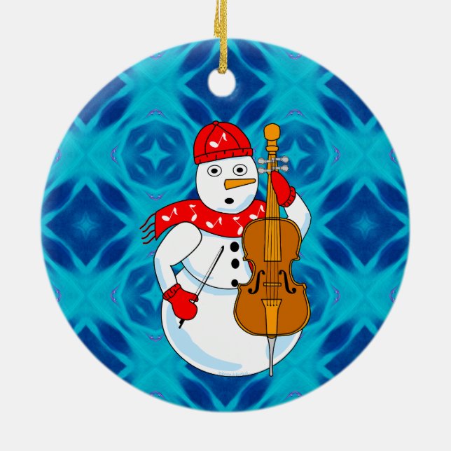 Ornamento De Cerâmica Cello Snowman (Traseira)