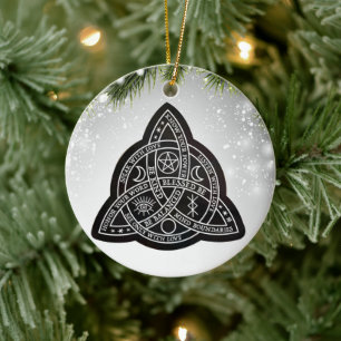 Ornamento De Cerâmica Celtic Wiccan Witchy Xmas