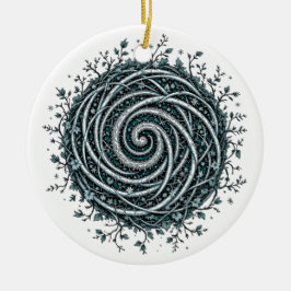 Ornamento De Cerâmica Celtic Winter Spiral Christmas Ornament