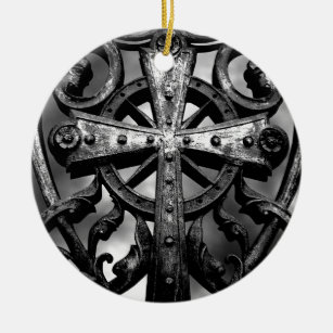 Ornamento De Cerâmica Cemitério gótico trava cruz celta de ferro no cora