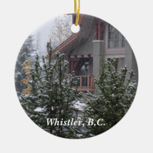 Ornamento De Cerâmica Cena da neve no assobiador, B.C.