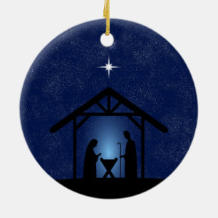 Ornamento De Cerâmica Cena de Natal Religiosa