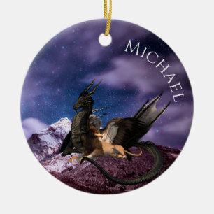 Ornamento De Cerâmica Cena Fantasia Personalizada Dragão Griffin