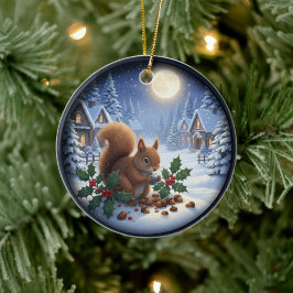 Ornamento De Cerâmica Cena Festiva de Natal Encantadora