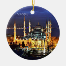 Cenário Noturno da Mesquita Azul de Istambul Turqu