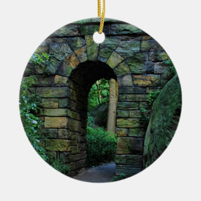 Ornamento De Cerâmica Central Park: Arco de Pedra Ramble (Frente)