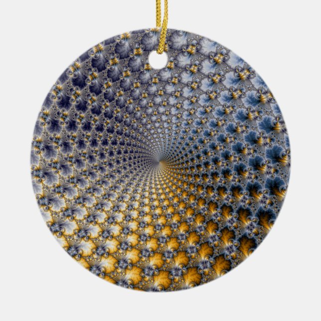 Ornamento De Cerâmica Centrifratura - Arte Fractal (Frente)