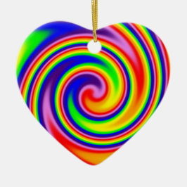 Ornamento De Cerâmica Cera Espiral Suave de Cores de Arco-Íris Feliz Hip