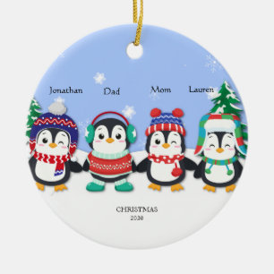Ornamento De Cerâmica Ceram Personalizado de Cena de Neve de Quatro Ping