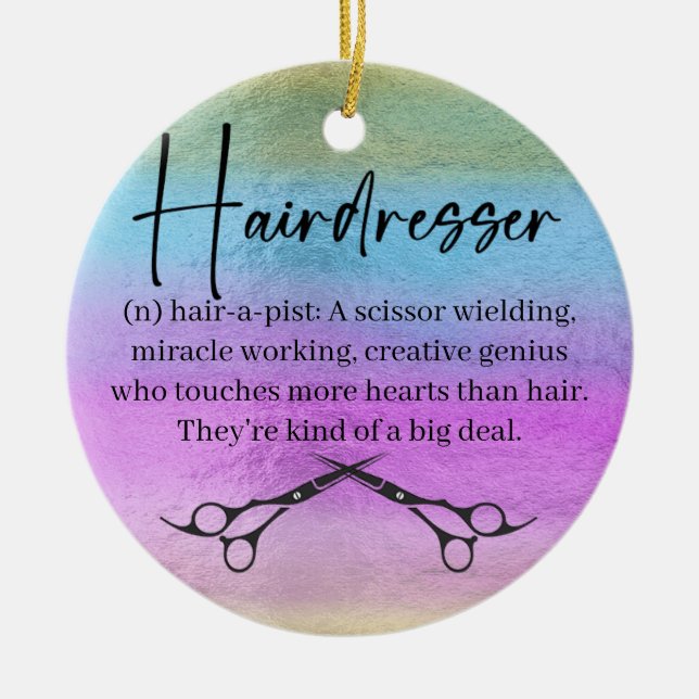 Ornamento De Cerâmica Cerâmica de Hairdresser (Frente)
