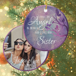 Ornamento De Cerâmica Cerâmica Memorial Personalizada para Galáxias Púrp