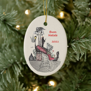 Ornamento De Cerâmica Cerâmica Oval Ornament-Veneza Itália