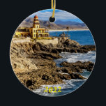 Ornamento De Cerâmica Cerritos Beach, Hacienda,<br><div class="desc">A majestosa Hacienda Cerritos fica no alto com uma bela vista de Cerritos Beach no litoral Baja California Sur.</div>