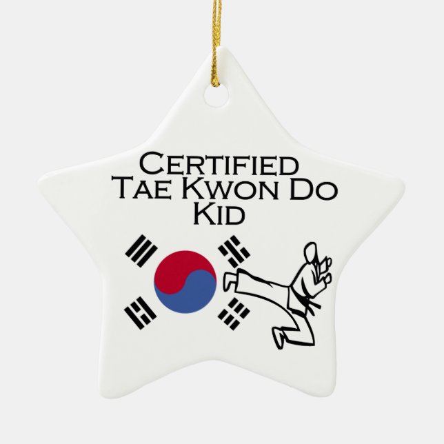 Ornamento De Cerâmica Certified Tae Kwon Do Kid (Frente)