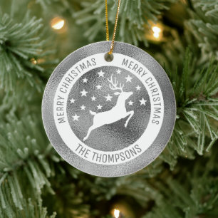 Ornamento De Cerâmica Cerveja Branca - Folha De Cinza Silver Faux (Folha