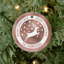 Ornamento De Cerâmica Cerveja Branca - Folha Rosa Dourada Faux (Folha Nã