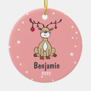 Ornamento De Cerâmica Cerveja de Natal Bonito Personalizada para Criança