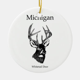 Ornamento De Cerâmica Cervos da cauda branca de Michigan