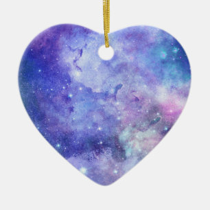 Ornamento De Cerâmica Céu Estrelado Aquarela Espaço Amante Galáxia Estre