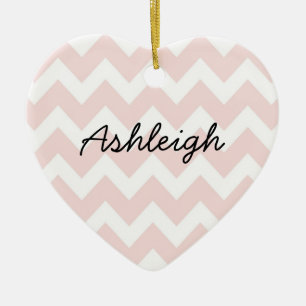 Ornamento De Cerâmica Cevon Rosa e Branco