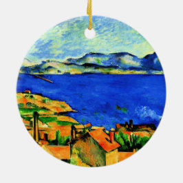 Ornamento De Cerâmica Cezanne - Golfo de Marselha, famosa pintura,