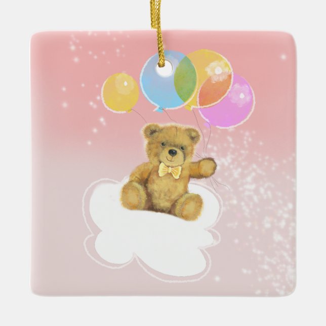 Ornamento De Cerâmica Chá de fraldas (Frente)