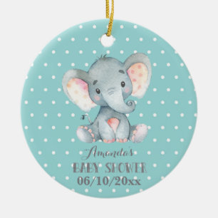 Ornamento De Cerâmica Chá de fraldas de elefante branco, chá e Cinza