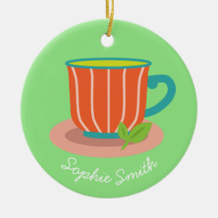 Ornamento De Cerâmica Chá de hortelã-pimenta para amantes de chá