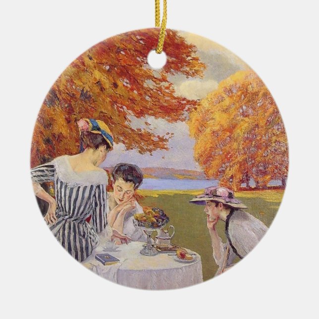 Ornamento De Cerâmica Chá de lua no parque (Frente)