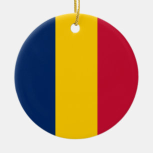 Ornamento De Cerâmica Chad Flag
