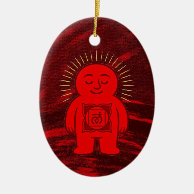 Ornamento De Cerâmica Chakra Buddies: Root Chakra (Frente)