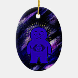 Ornamento De Cerâmica Chakra Buddies: Third Eye Chakra