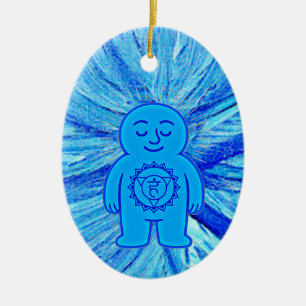 Ornamento De Cerâmica Chakra Buddies: Throat Chakra