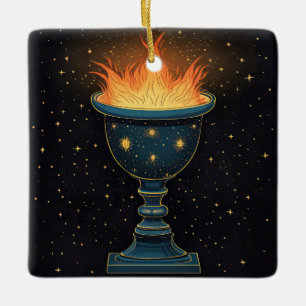 Ornamento De Cerâmica Chalice Flaming no Céu