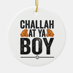 Ornamento De Cerâmica Challah no Ya Boy Funny Juewish Hanukkah Holiday