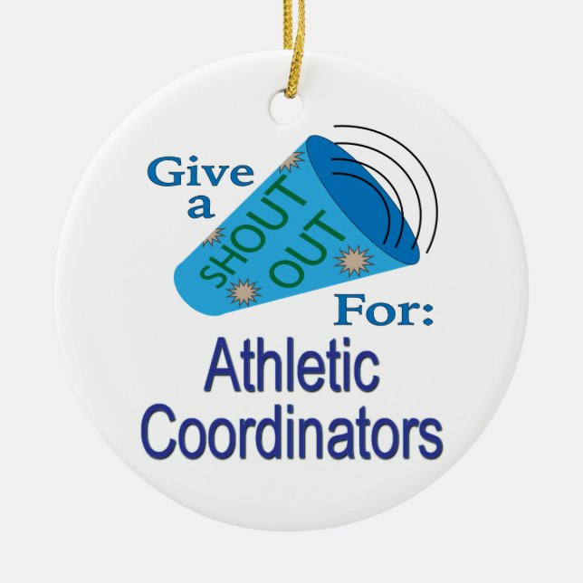 Ornamento De Cerâmica Chamada para Coordenadores Esportivos (Frente)