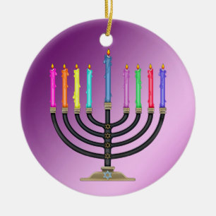 Ornamento De Cerâmica Chanukah Menorah