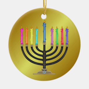 Ornamento De Cerâmica Chanukah Menorah
